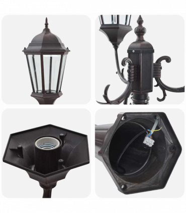 vidaXL Garden Light Bronze 235 cm Aluminium