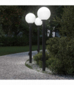 vidaXL Bollard Lights with Sensor&Outlet 3 pcs 120 cm Black IP44