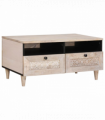 vidaXL Coffee Table with Drawer White 80 x 54 x 40 cm Solid mango wood