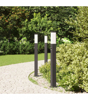vidaXL Bollard Lights with Sensor 3 pcs 80 cm Black IP44