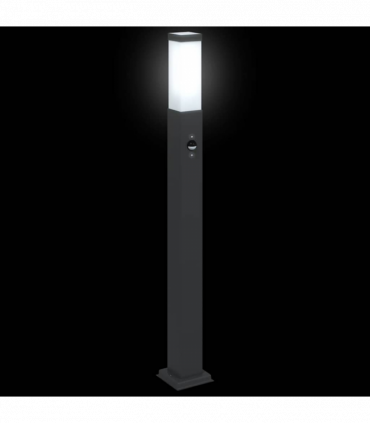 vidaXL Bollard Lights with Sensor 3 pcs 80 cm Black IP44