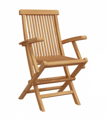 vidaXL Garden Dining Set Folding 5 pcs Brown Solid Teak wood