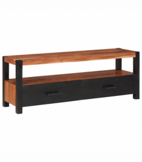 vidaXL Media Storage Cabinet with Drawer Brown Solid acacia wood