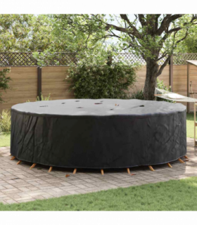 vidaXL Outdoor Furniture Cover Black 320 x 320 x 71 cm 600D fabric