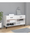 Shoe Cabinet High Gloss White 102x35x55 cm Engineered Wood