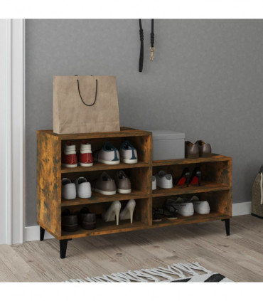 Shoe Cabinet Smoked Oak 102x36x60 cm Engineered Wood