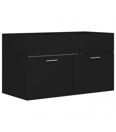 Sink Cabinet Black 80x38.5x46 cm Engineered Wood