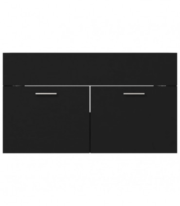 Sink Cabinet Black 80x38.5x46 cm Engineered Wood