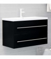 Sink Cabinet Black 80x38.5x48 cm Engineered Wood