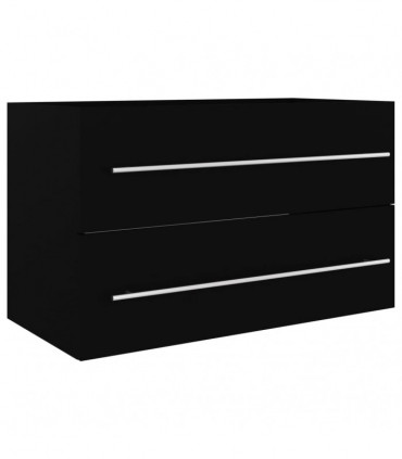 Sink Cabinet Black 80x38.5x48 cm Engineered Wood