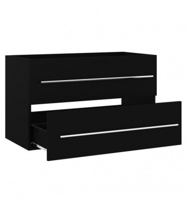 Sink Cabinet Black 80x38.5x48 cm Engineered Wood