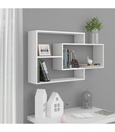 Wall Shelves High Gloss White 104x20x58,5 cm Chipboard