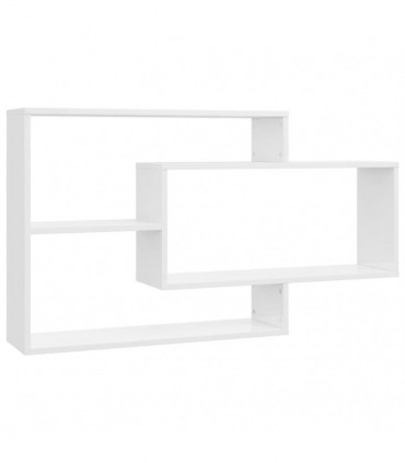 Wall Shelves High Gloss White 104x20x58,5 cm Chipboard