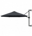 Wall-Mounted Parasol with Metal Pole 300 cm Anthracite