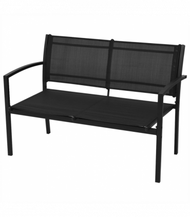 vidaXL 4 Piece Garden Lounge Set Textilene Black