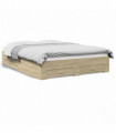 vidaXL Bed Frame with Drawers Sonoma Oak 150x200 cm King Size Engineered Wood