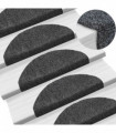 15pcs Self-adhesive Stair Mats Needle Punch 65x21x4cm Dark Grey