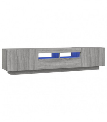 2 Piece TV Cabinet Set with LED Lights Grey Sonoma Engineered Wood