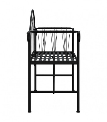 2-Seater Garden Bench 128 cm Black Steel