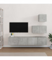4 Piece TV Cabinet Set Concrete Grey Engineered Wood