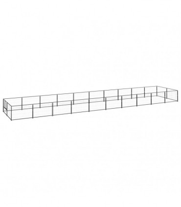 Dog Kennel Black 20 m² Steel