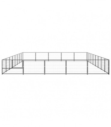 vidaXL Dog Kennel Black 40 m² Steel