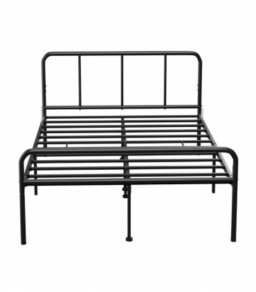 Extra Strong Double Metal Bed Frame with Rounded Head and Foot Board In Black - Improved