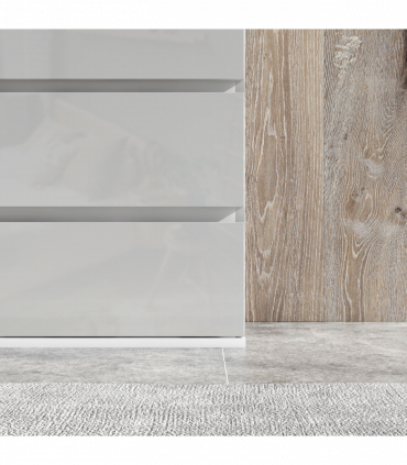 HOMCOM Bedroom Chest of Drawers, High Gloss 4 Drawers Dresser, Drawer Unit