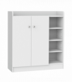 Shoe Storage Cabinet Home 2 Doors w/Adjustable 4 Shelves White