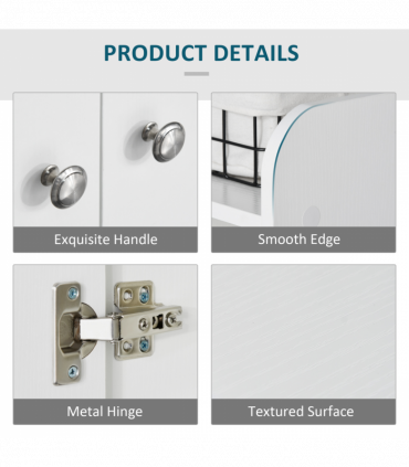 Shoe Storage Cabinet Home 2 Doors w/Adjustable 4 Shelves White