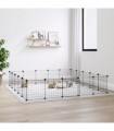 vidaXL 20-Panel Pet Cage with Door Black 35x35 cm Steel