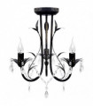 vidaXL Art Nouveau Style Black Chandelier Crystal Beads 3xE14 Bulbs