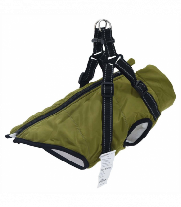 vidaXL Dog Coat with Harness Waterproof Reflective Army Green 2XL