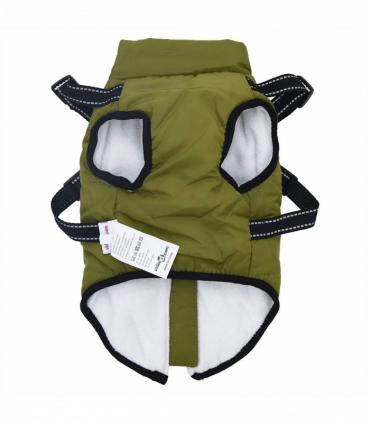 vidaXL Dog Coat with Harness Waterproof Reflective Army Green 2XL