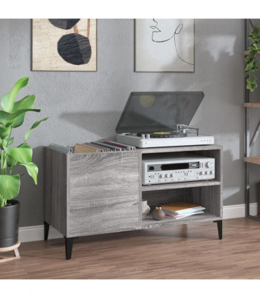 vidaXL Record Cabinet Grey Sonoma 84.5x38x48 cm Engineered Wood