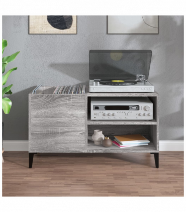 vidaXL Record Cabinet Grey Sonoma 84.5x38x48 cm Engineered Wood