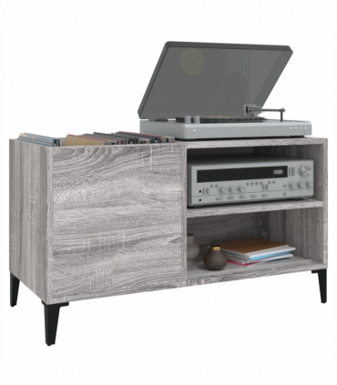 vidaXL Record Cabinet Grey Sonoma 84.5x38x48 cm Engineered Wood