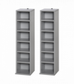 Set of 2 CD Media Display Shelf Unit Tower Rack w/ Adjustable Shelves Grey