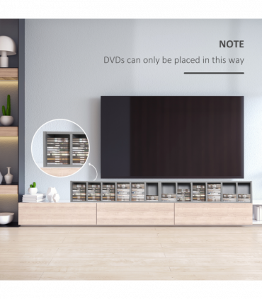 Set of 2 CD Media Display Shelf Unit Tower Rack w/ Adjustable Shelves Grey