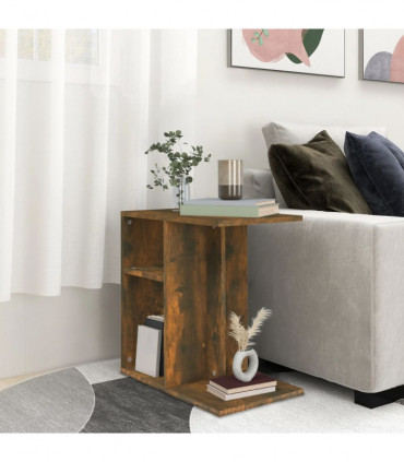 Side Table Smoked Oak 50x30x50 cm Engineered Wood