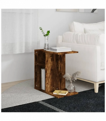 Side Table Smoked Oak 50x30x50 cm Engineered Wood
