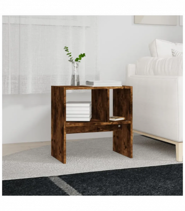 Side Table Smoked Oak 50x30x50 cm Engineered Wood