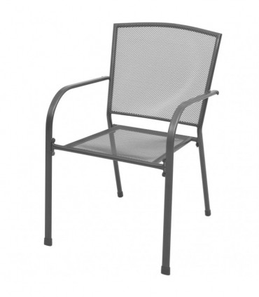 Stackable Garden Chairs 2 pcs Steel Grey