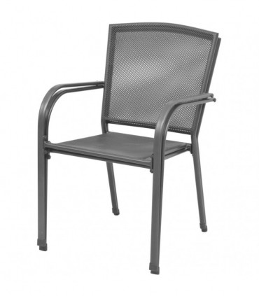 Stackable Garden Chairs 2 pcs Steel Grey