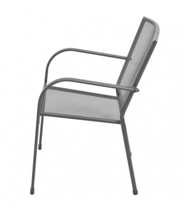 Stackable Garden Chairs 2 pcs Steel Grey