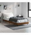 vidaXL Bed Frame Brown Oak 75x190 cm Small Single Engineered Wood