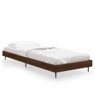 vidaXL Bed Frame Brown Oak 75x190 cm Small Single Engineered Wood
