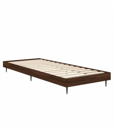 vidaXL Bed Frame Brown Oak 75x190 cm Small Single Engineered Wood