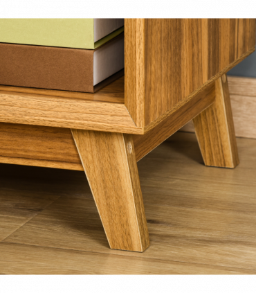 Bedside Table MDF Walnut brown 50H x 40W x 40Dcm Night Stand Drawer Shelf