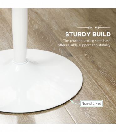 HOMCOM Round Dining Table with Steel Base, Non-slip Pad for Living Room